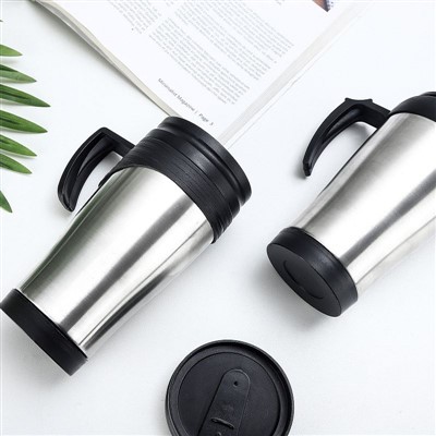 Mug Perjalanan Plastik dengan Tutup dan Pegangan