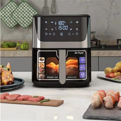 Tampilan Digital Stainless Steel 10L Air Fryer Deep Electric Untuk Memasak Di Rumah Penggorengan Udara Listrik Bebas Minyak